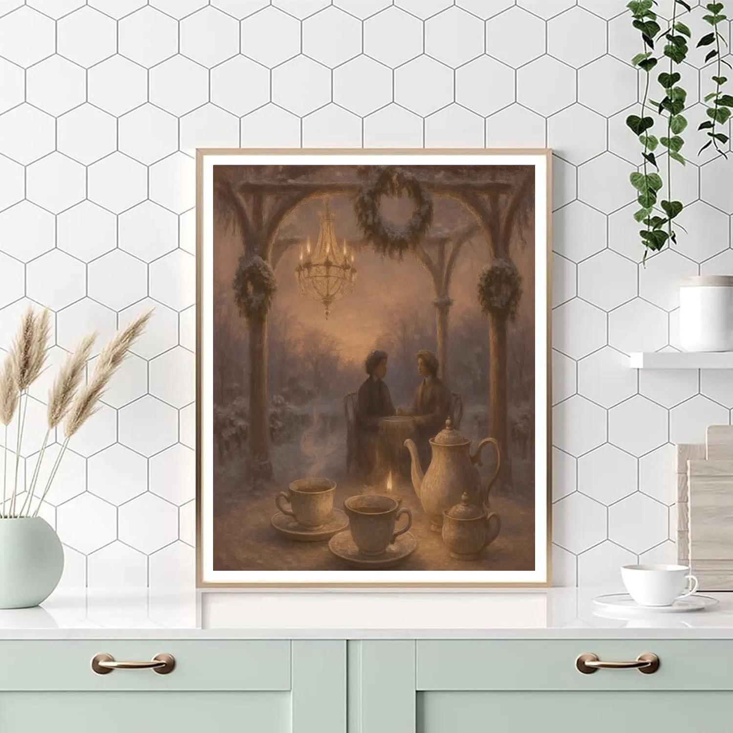 Victorian Snow Tea Garden DIY paint by numbers