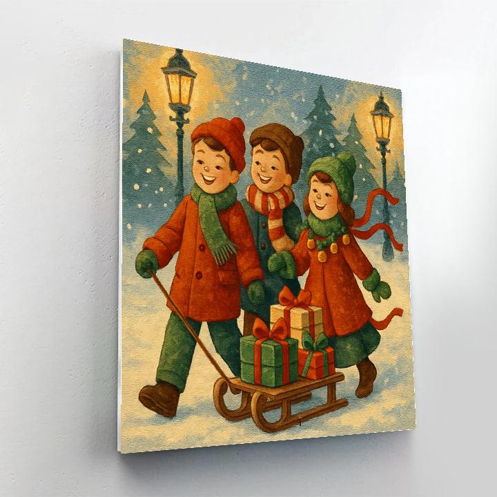 Winter Ribbon Parade Numbered painting kits