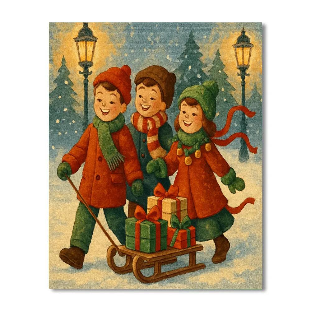 Winter Ribbon Parade Numbered painting kits