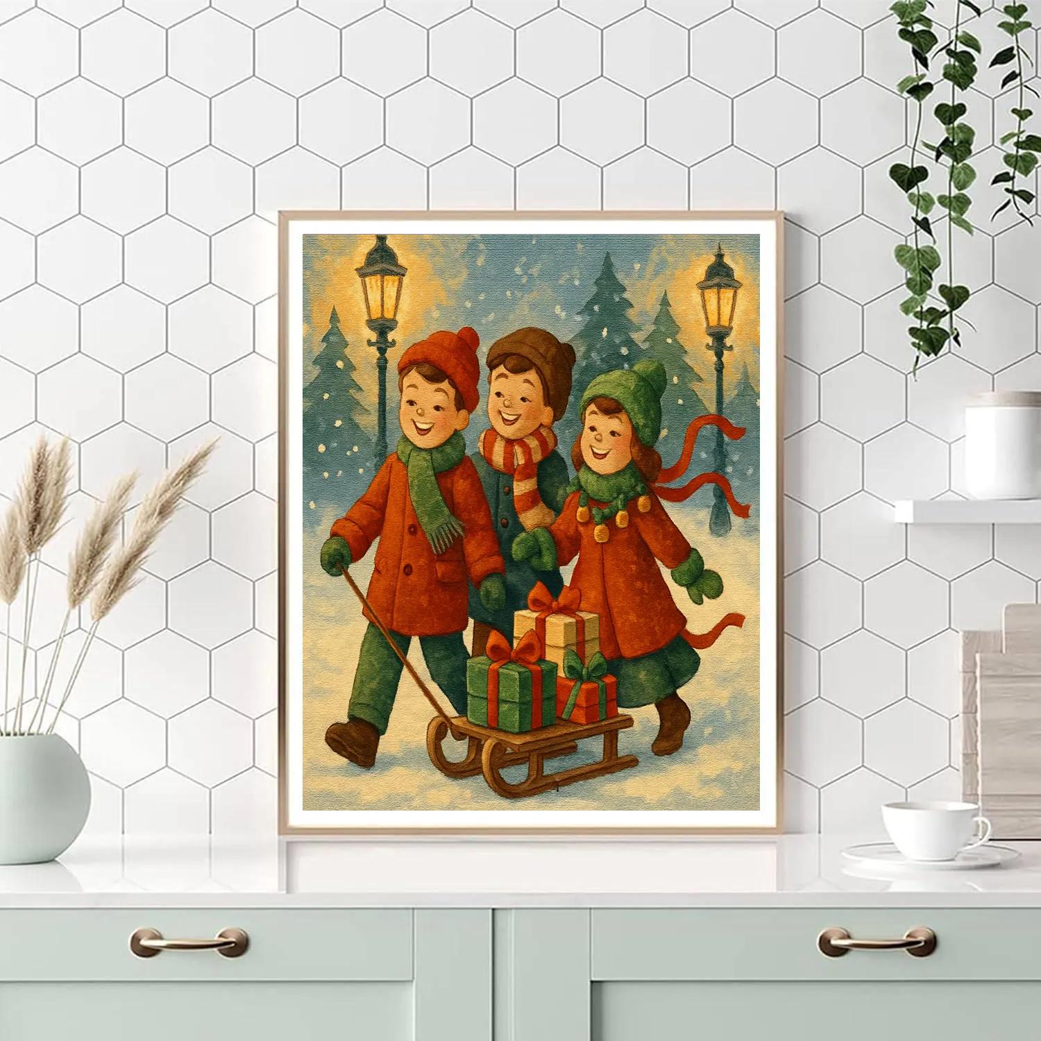 Winter Ribbon Parade Numbered painting kits