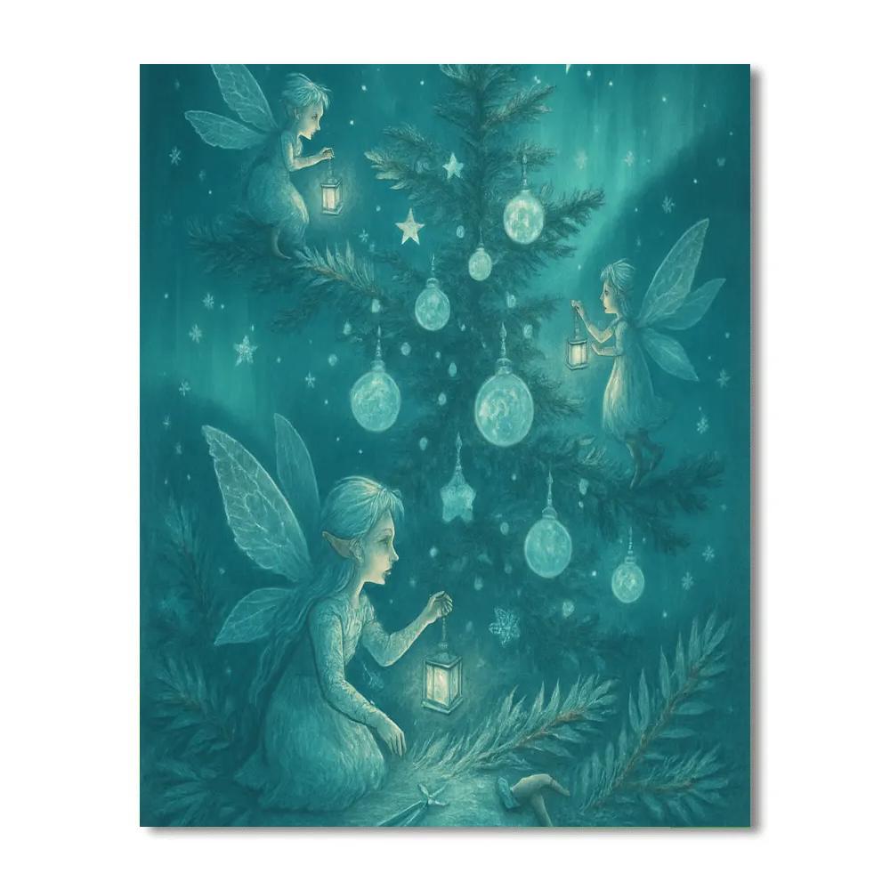 Frost Fairy Tree Tending painting number kit