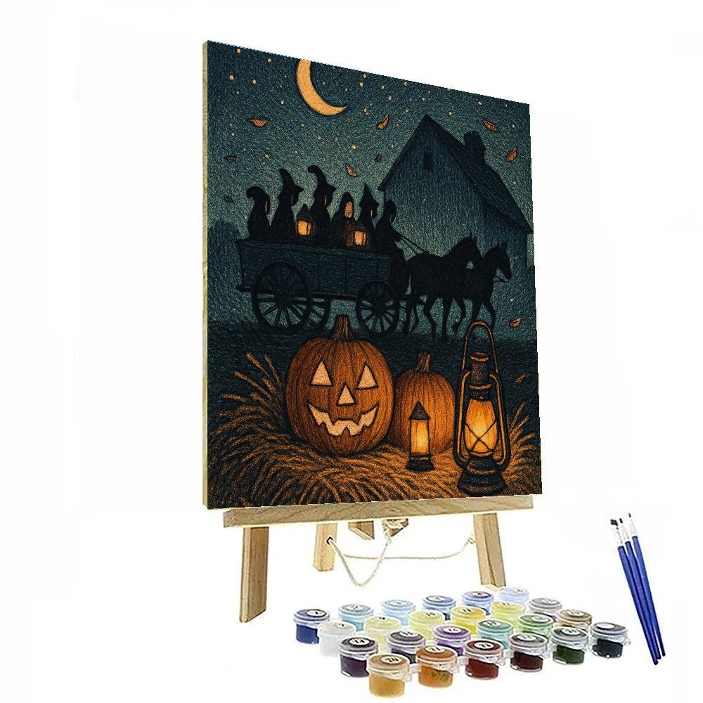Harvest Hayride Under Stars Painting by numbers kit