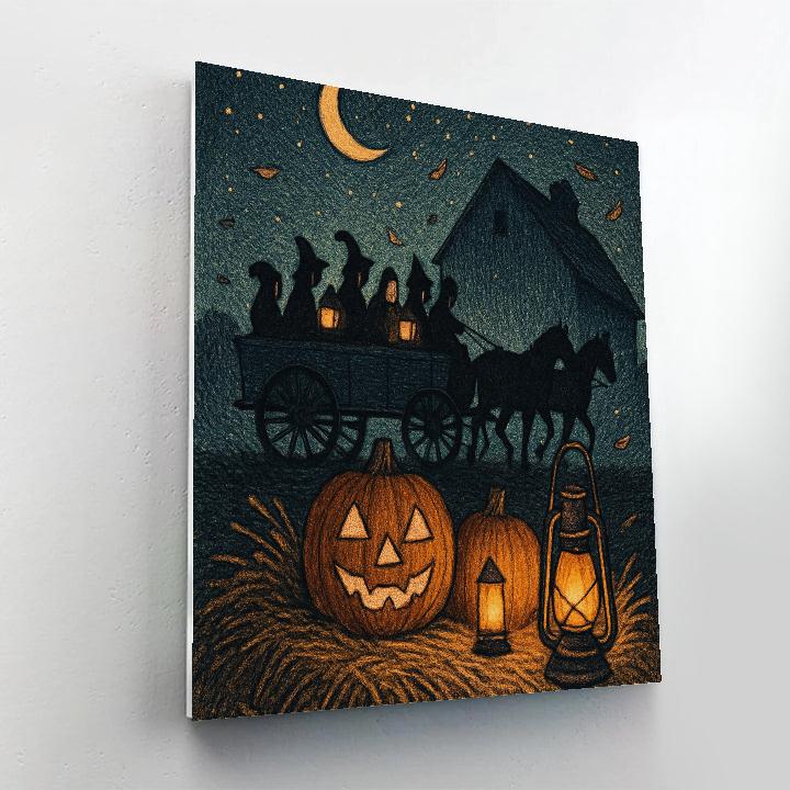 Harvest Hayride Under Stars Painting by numbers kit