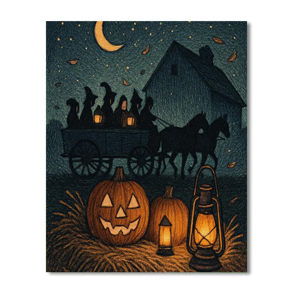 Harvest Hayride Under Stars Painting by numbers kit