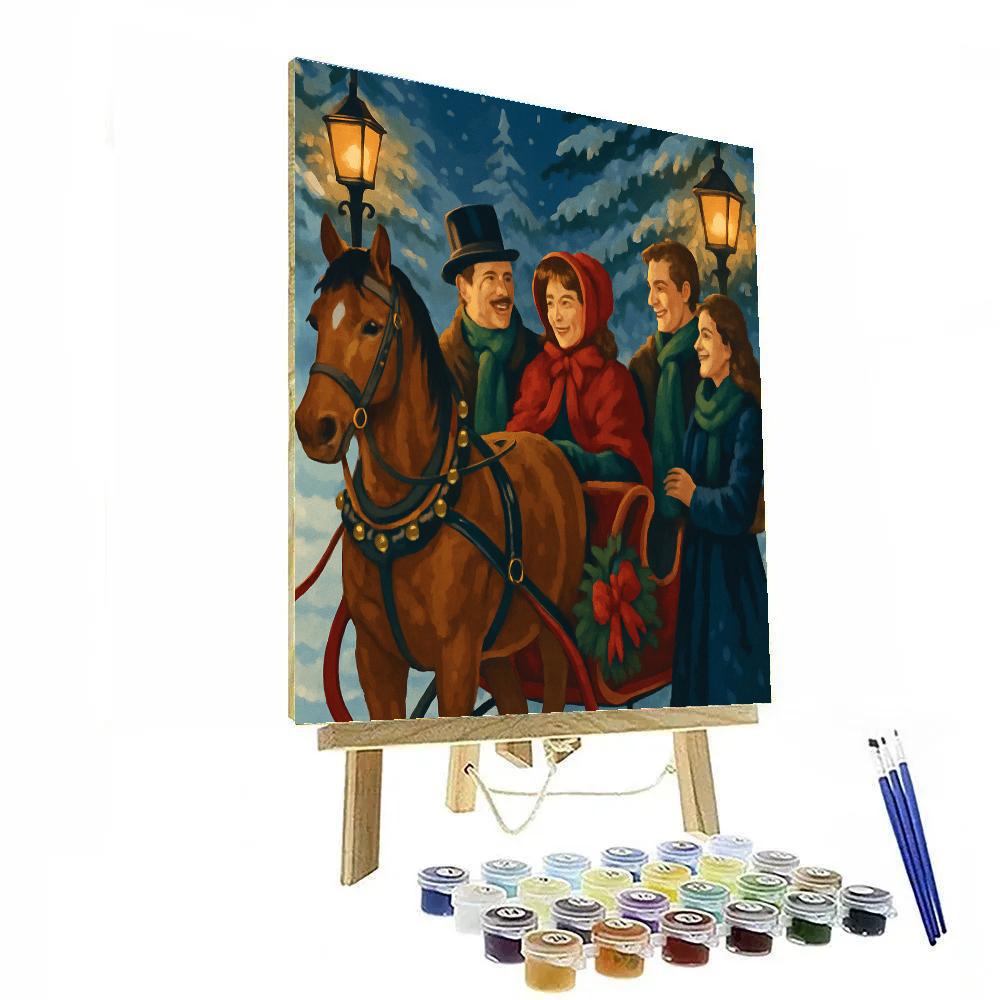 Festive Sleighside Embrace Numbered painting kits