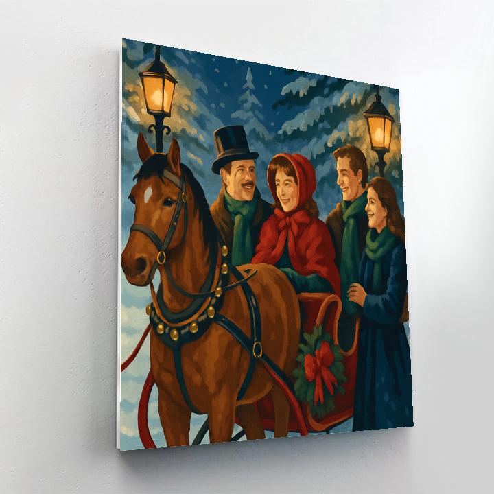 Festive Sleighside Embrace Numbered painting kits