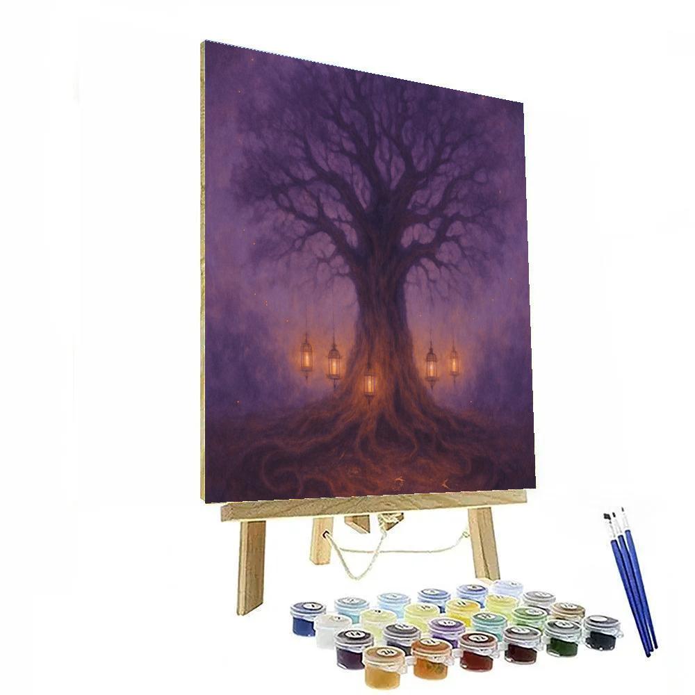 Ghost Elm Lantern Circle painting number kit
