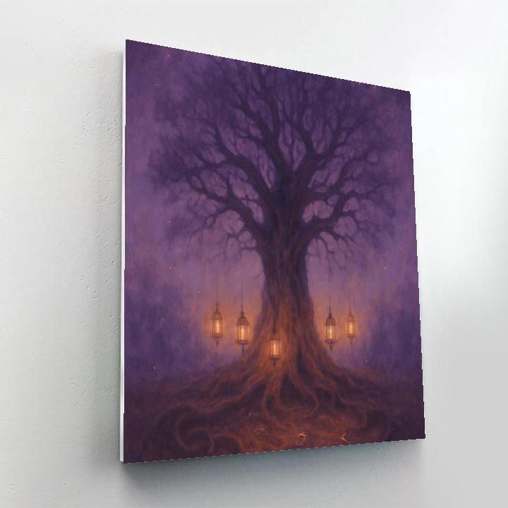 Ghost Elm Lantern Circle painting number kit