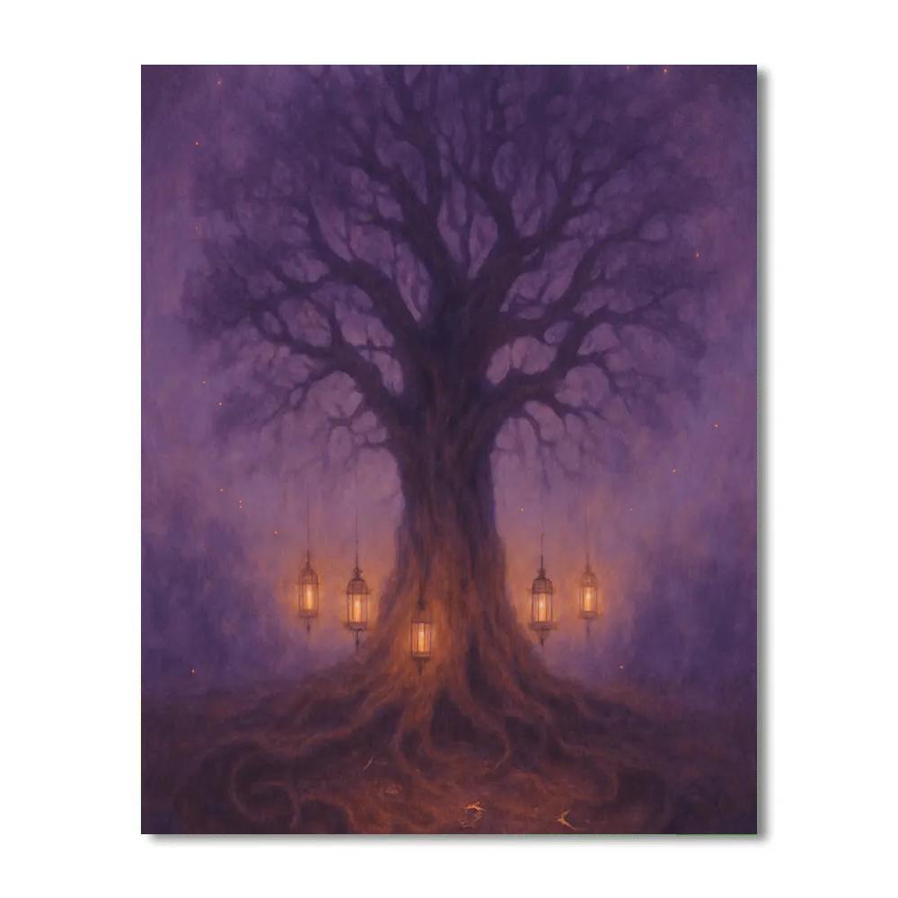 Ghost Elm Lantern Circle painting number kit