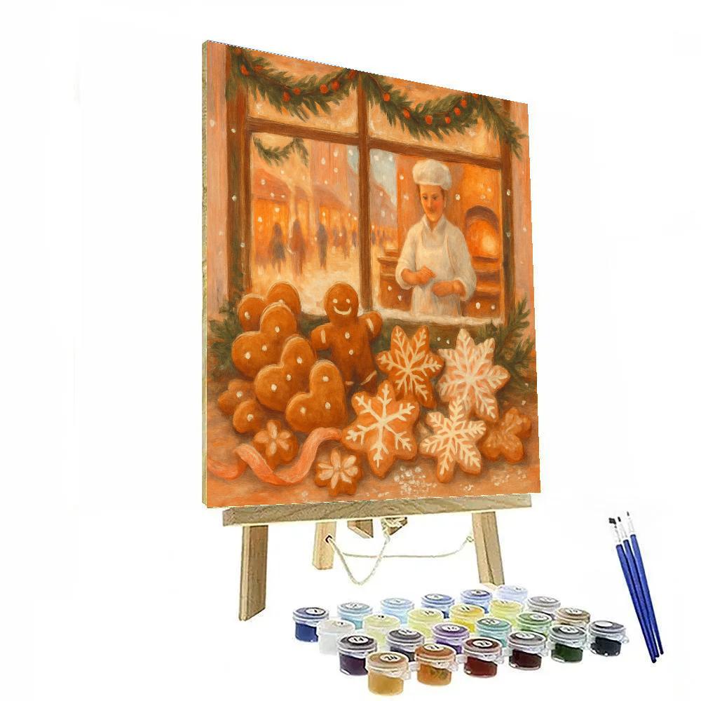 Snowflake Bakery Window Display Paint by numbers kits