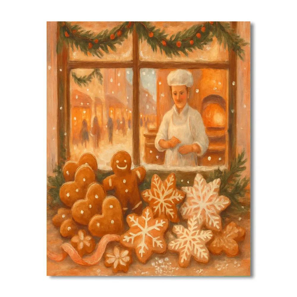 Snowflake Bakery Window Display Paint by numbers kits