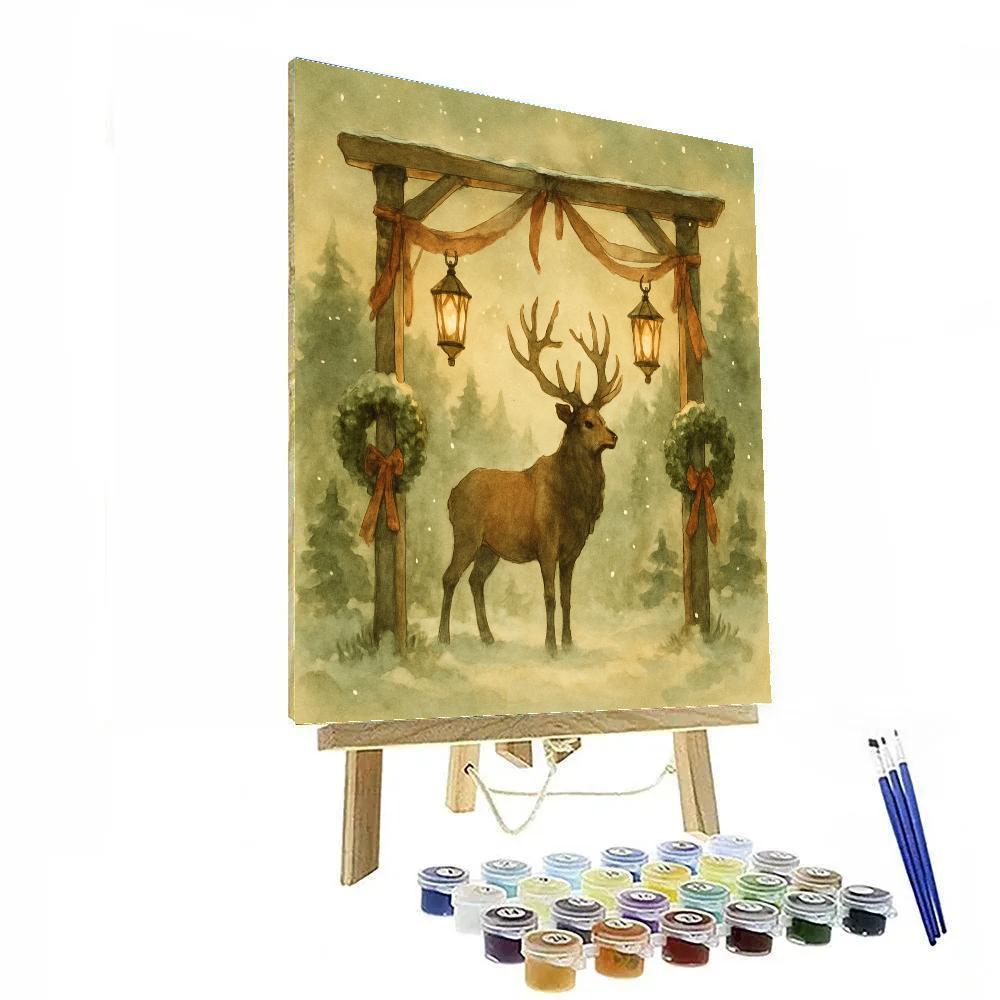 Lantern Elk At The Forest Gate Paint by numbers art