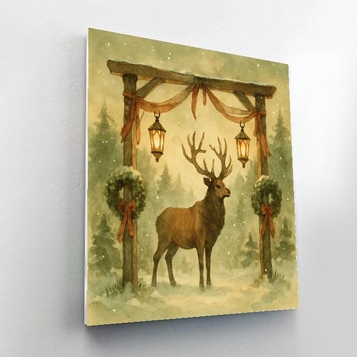Lantern Elk At The Forest Gate Paint by numbers art