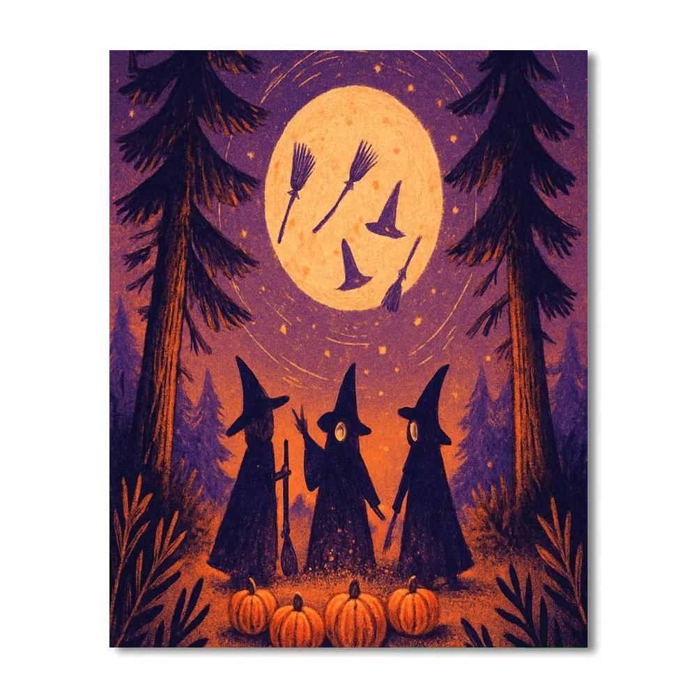 Hollow Pines At Witching Hour paint by numbers