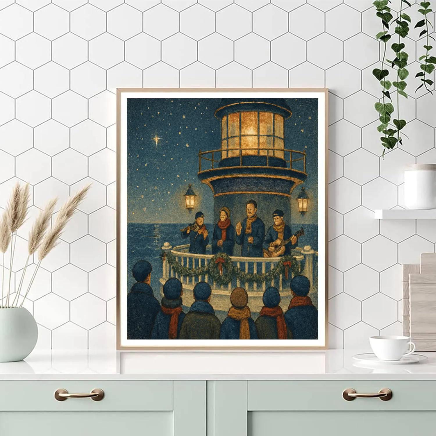 Frosted Lantern Lighthouse Concert Paint by numbers kits