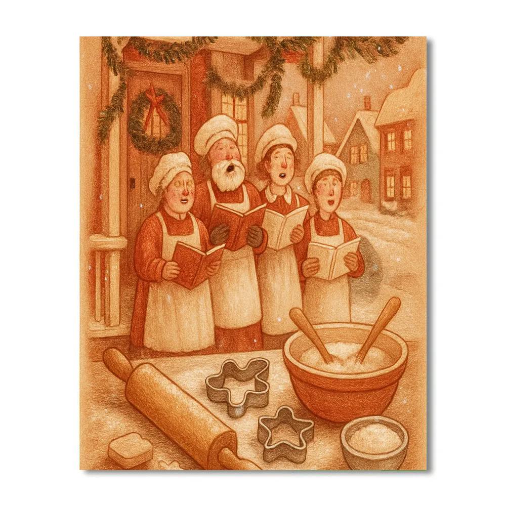 Snowbound Bakery Porch Carol painting number kit