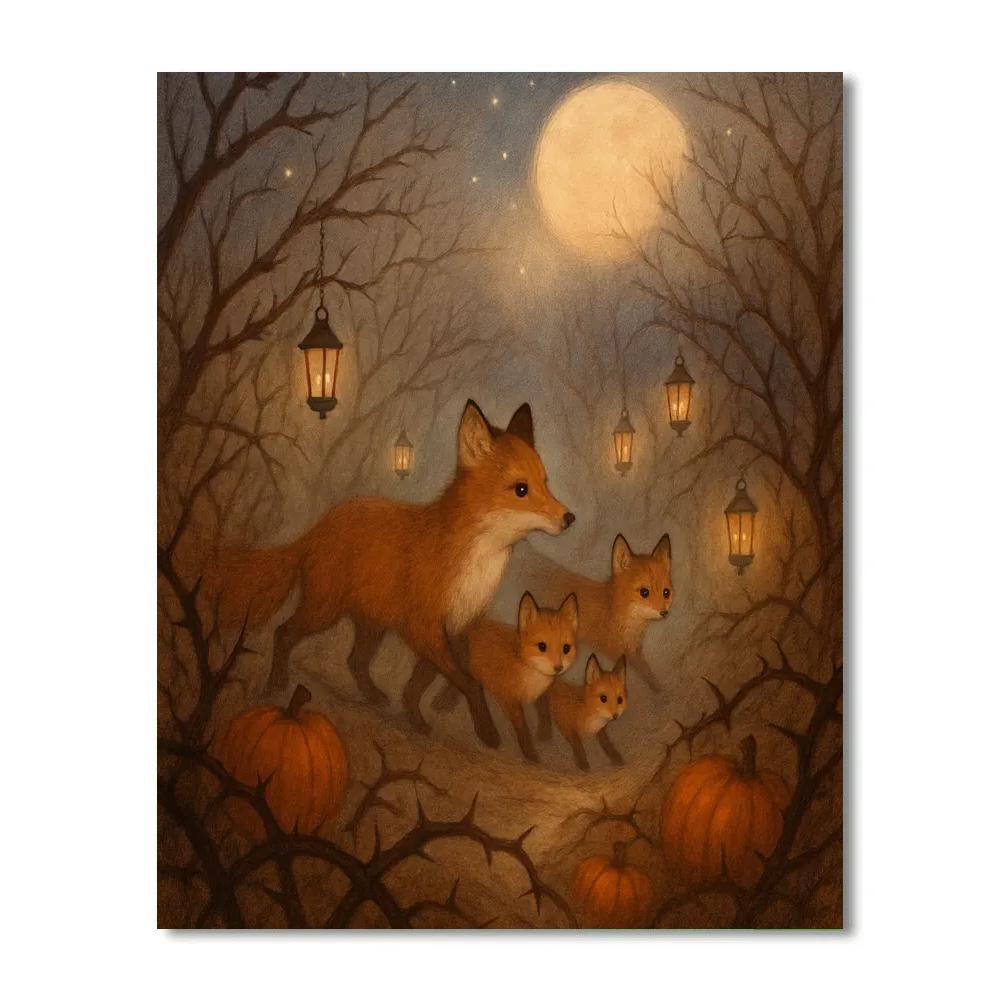 Moonlit Fox Hollow Painting by numbers kit
