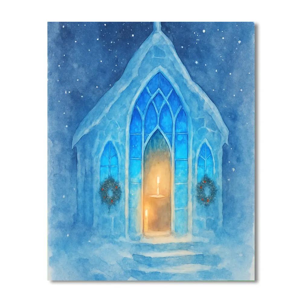 Sapphire Ice Chapel Window Paint by numbers art