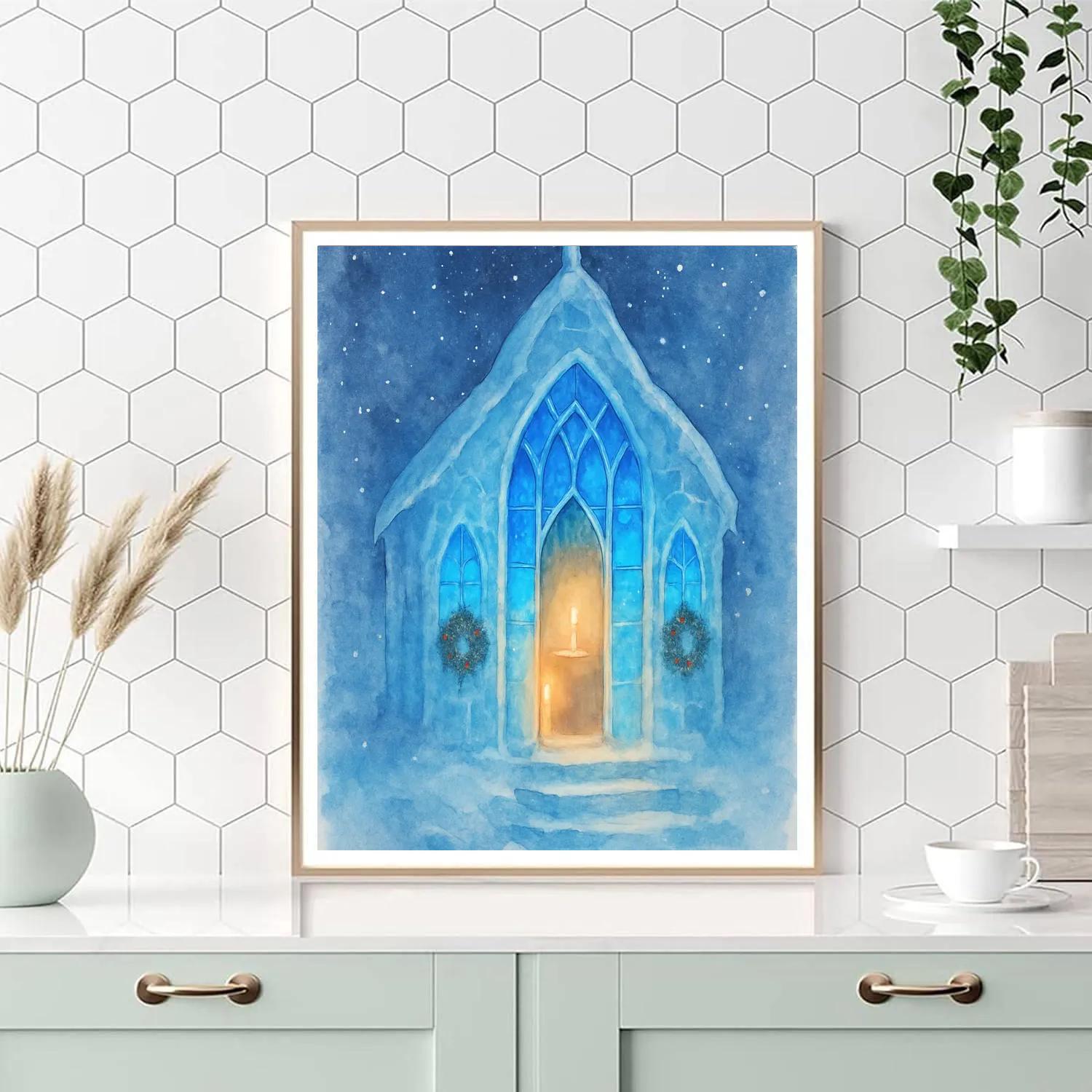 Sapphire Ice Chapel Window Paint by numbers art