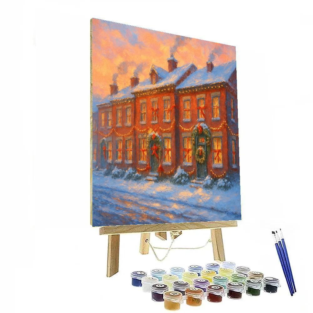 Ribboned Rowhouses At First Light Paint by numbers art