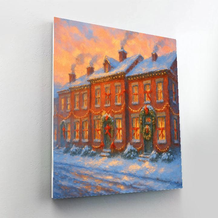 Ribboned Rowhouses At First Light Paint by numbers art