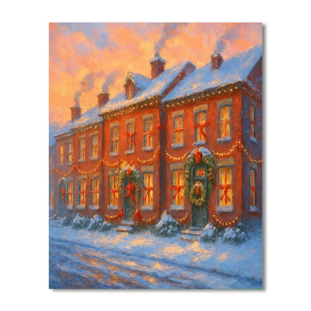 Ribboned Rowhouses At First Light Paint by numbers art