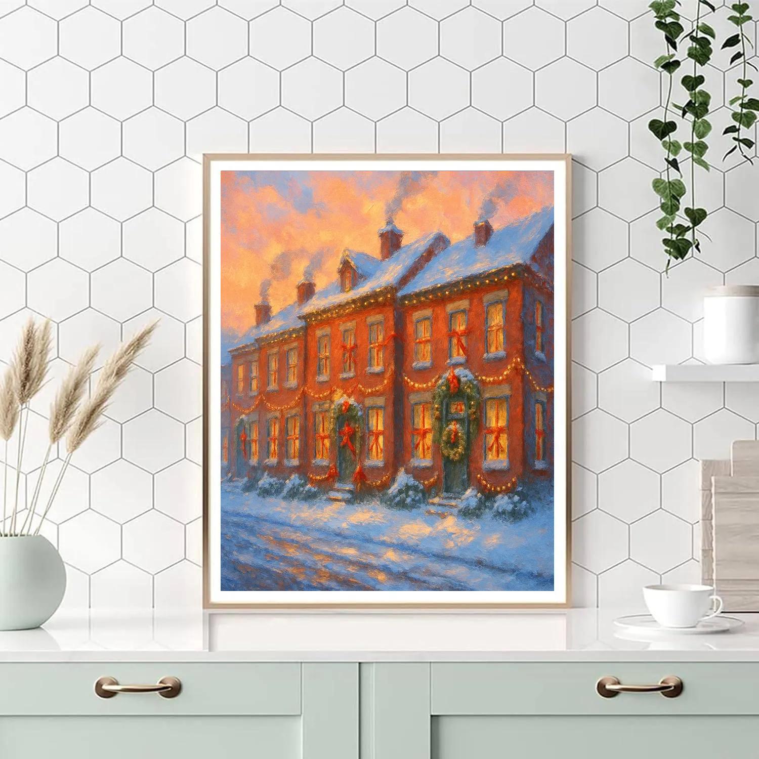 Ribboned Rowhouses At First Light Paint by numbers art