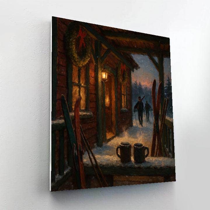 Frosted Lantern Ski Lodge painting number kit