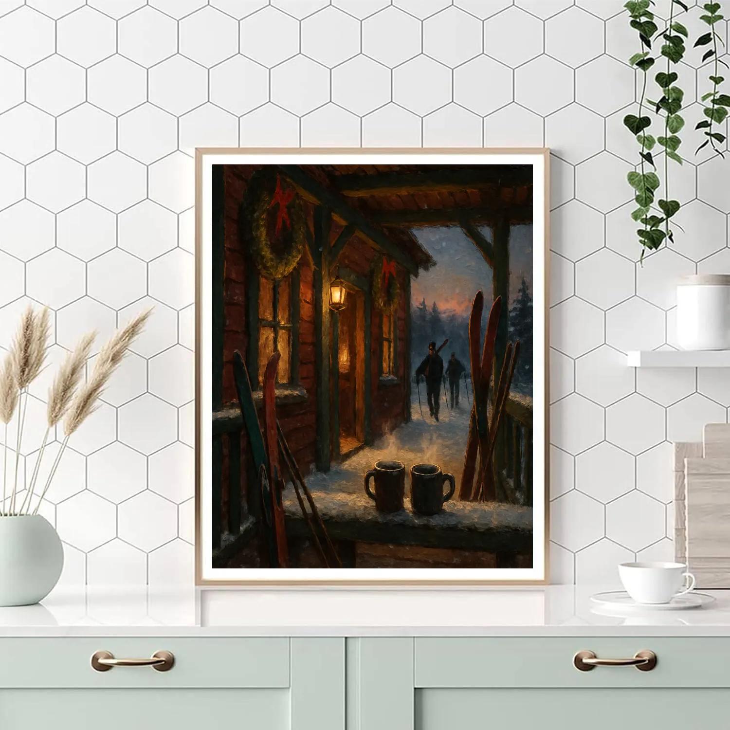 Frosted Lantern Ski Lodge painting number kit