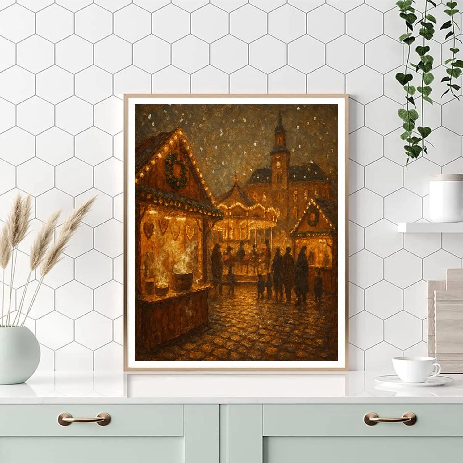Caramel Cobblestone Holiday Fair Number painting