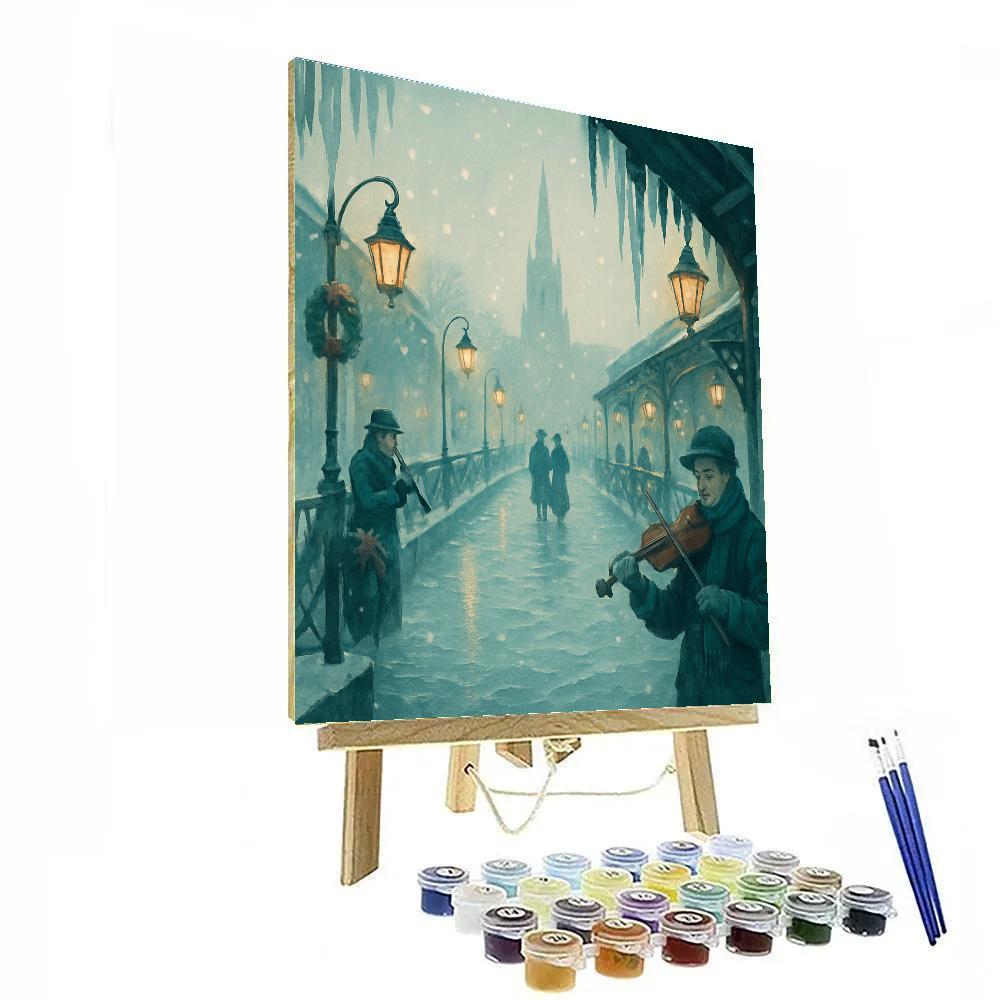 Frosted Lanterns Along The Canal DIY paint by numbers