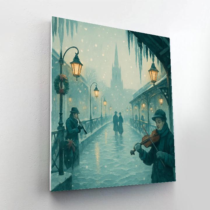 Frosted Lanterns Along The Canal DIY paint by numbers