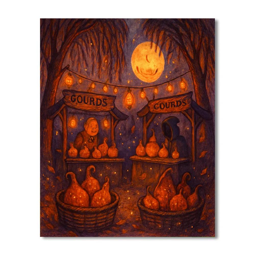 Willow Hollow Lantern Market Numbered painting kits