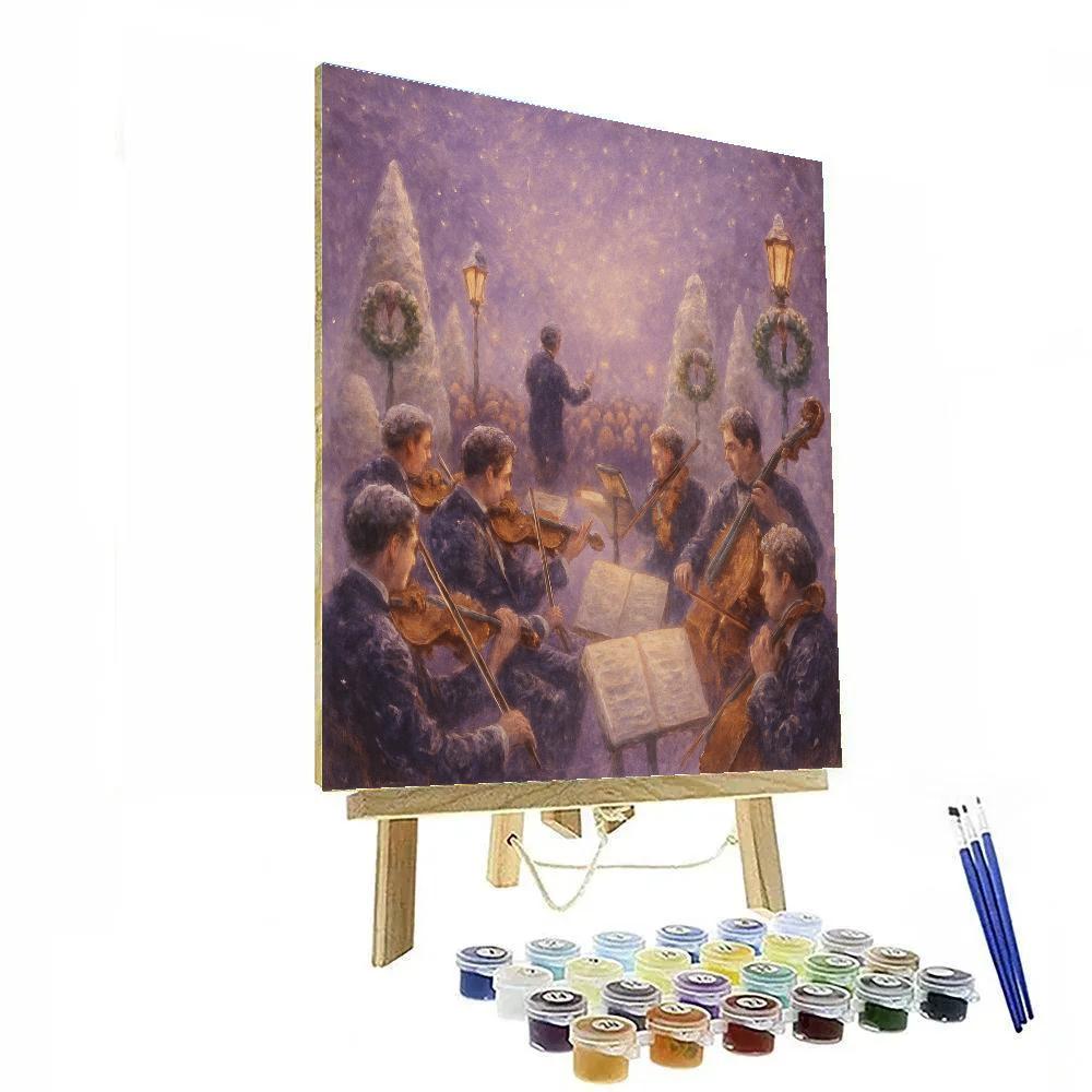 Snowbound Night Garden Orchestra painting number kit