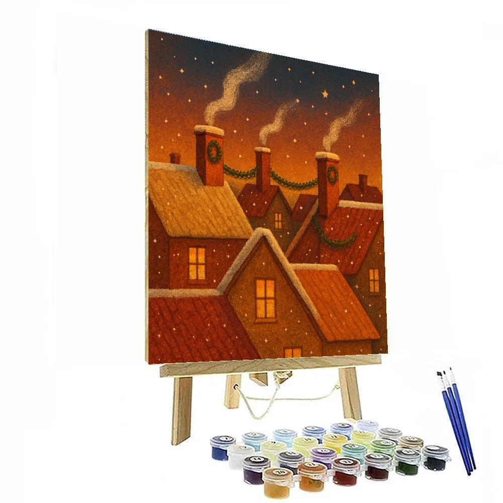 Cedar And Cinnamon Roofline Twilight Numbered painting kits