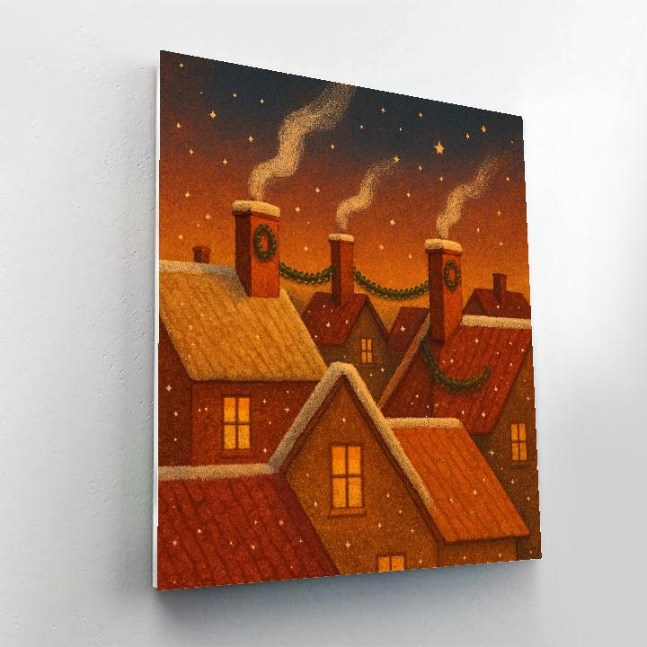 Cedar And Cinnamon Roofline Twilight Numbered painting kits