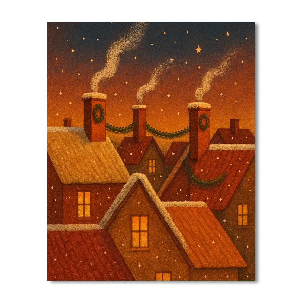 Cedar And Cinnamon Roofline Twilight Numbered painting kits