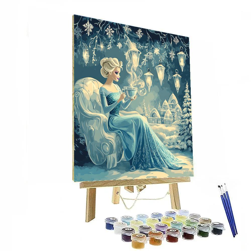 Frozen Snowflake Tea With Elsa DIY paint by numbers