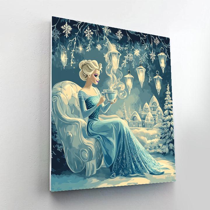 Frozen Snowflake Tea With Elsa DIY paint by numbers