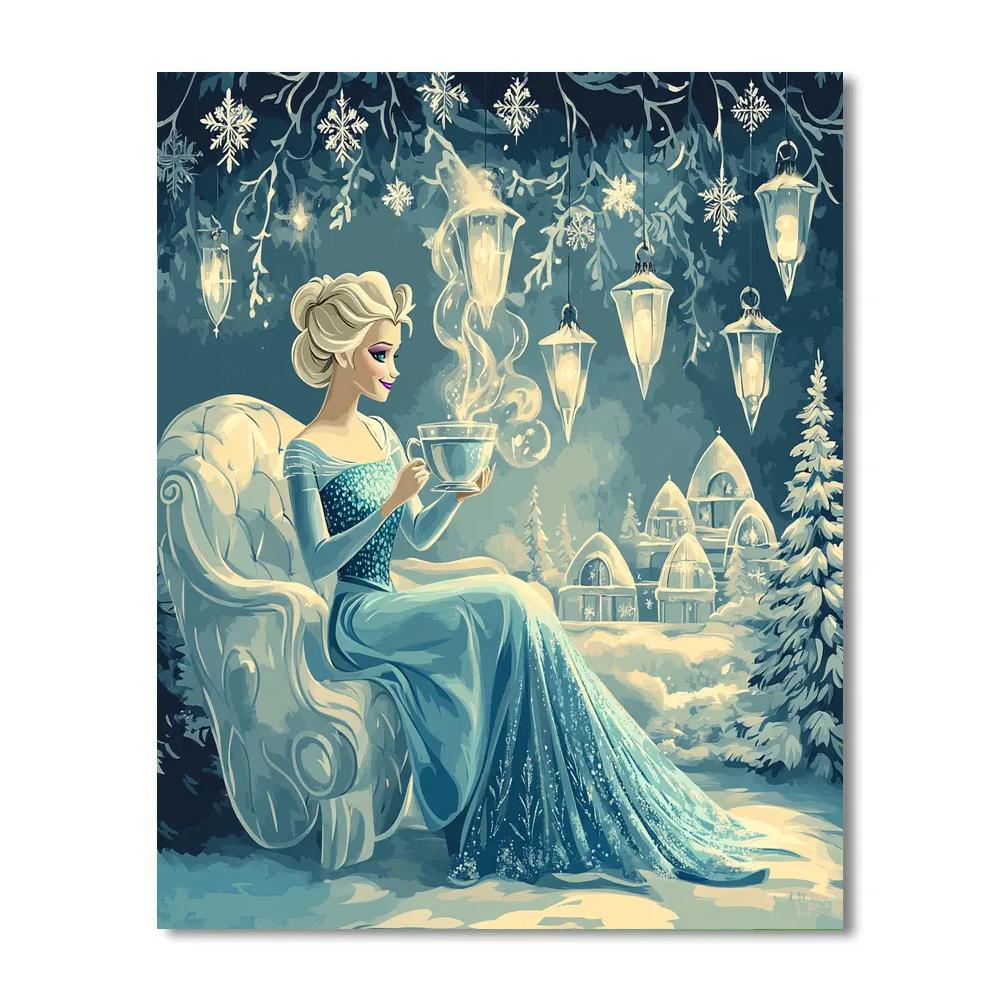 Frozen Snowflake Tea With Elsa DIY paint by numbers