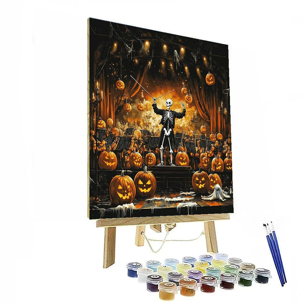 Spooky Symphony Of The Pumpkin Orchestra Paint by numbers art