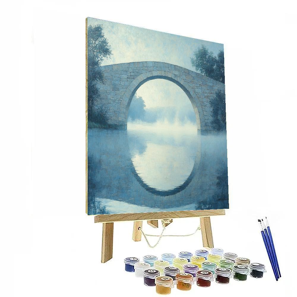 Claude Monet Inspired Foggy Bridge paint by color