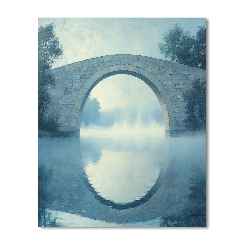 Claude Monet Inspired Foggy Bridge paint by color