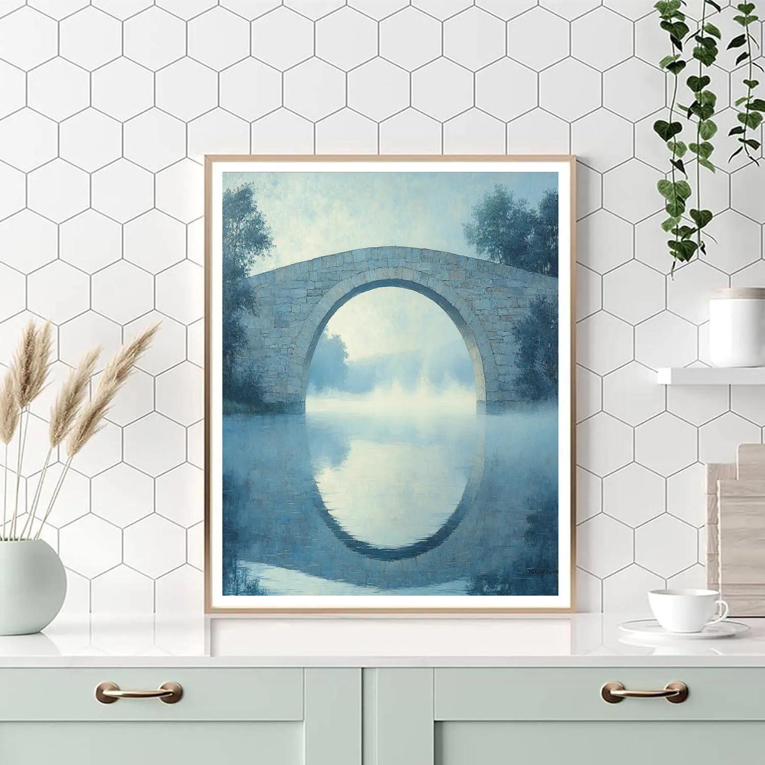 Claude Monet Inspired Foggy Bridge paint by color