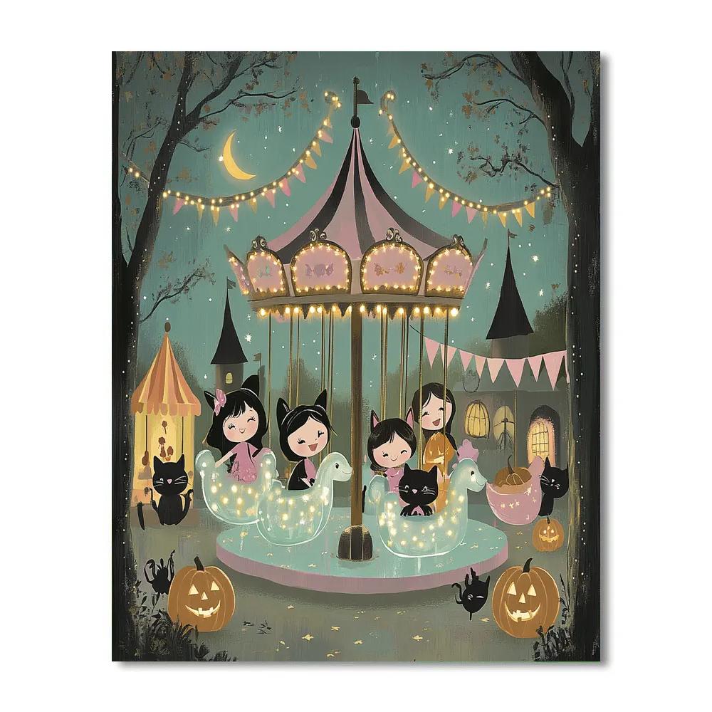 Spectral Carousel Of Friends Number painting