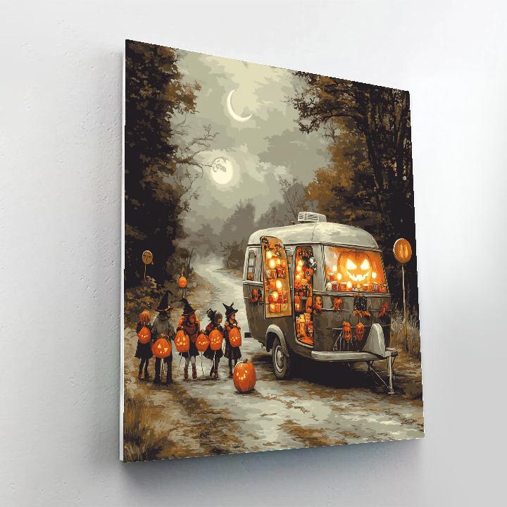 Trick Or Treat Caravan Halloween Edition Paint by numbers art