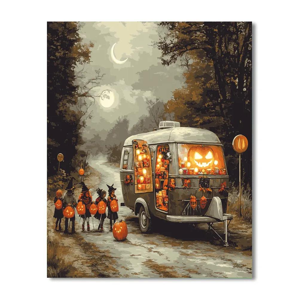Trick Or Treat Caravan Halloween Edition Paint by numbers art