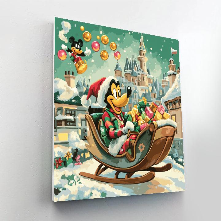 Santa Goofs Sleighlight Spectacle DIY paint by numbers