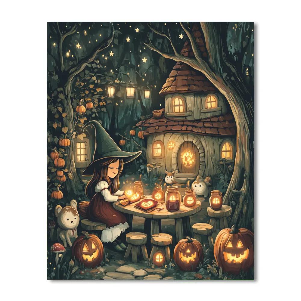 Witch Hat Workshop In The Woods DIY paint by numbers