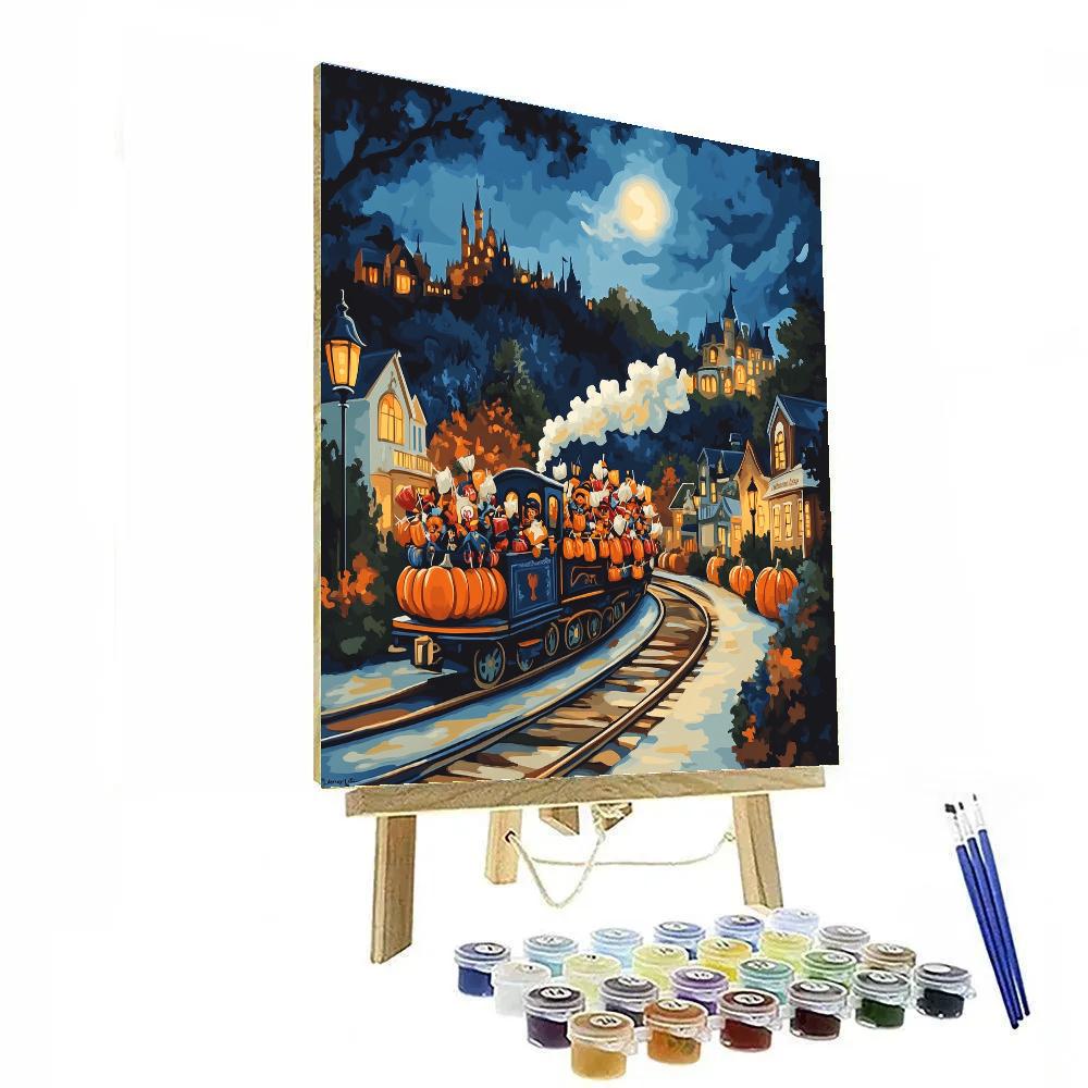 Trick Or Treat Train Paint by numbers art